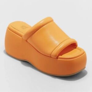 Orange wild fable platform wedges size 7